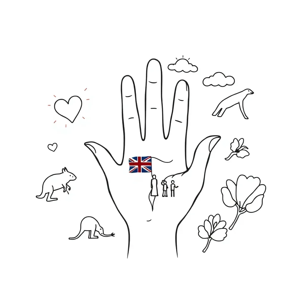 Hand showing five finger prayer method