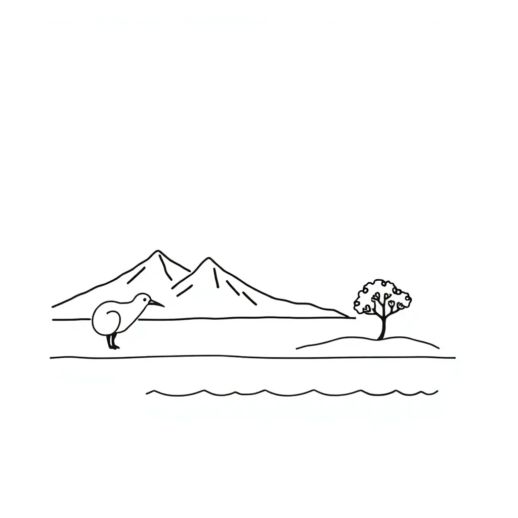 New Zealand map illustration