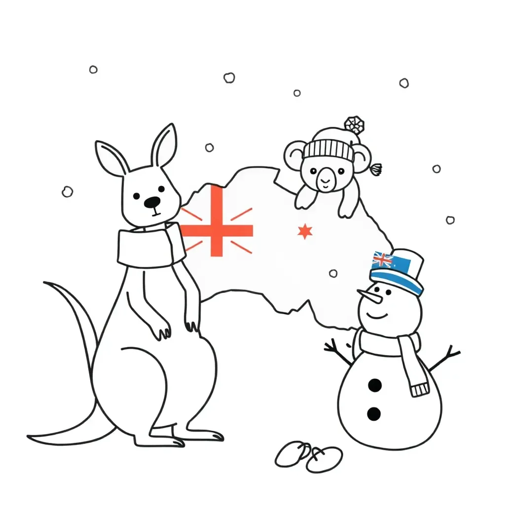 Winter scene with snow, mittens, and scarf