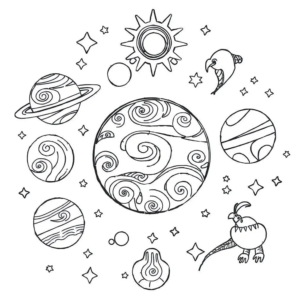 Planet and space illustration