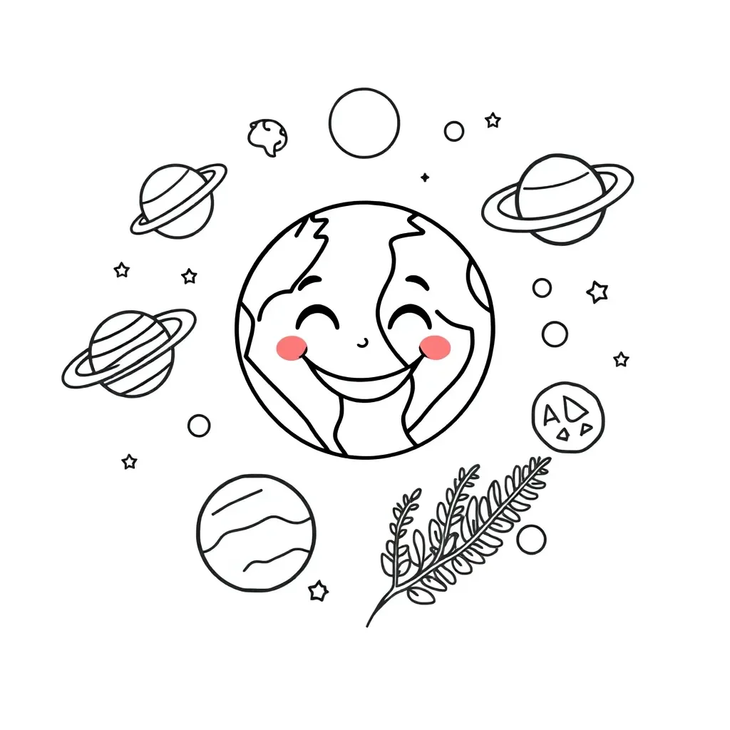 Space scene with planets and stars