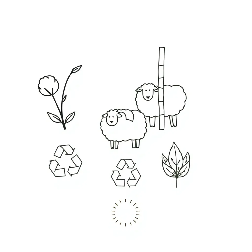 Sustainable fabric materials illustration