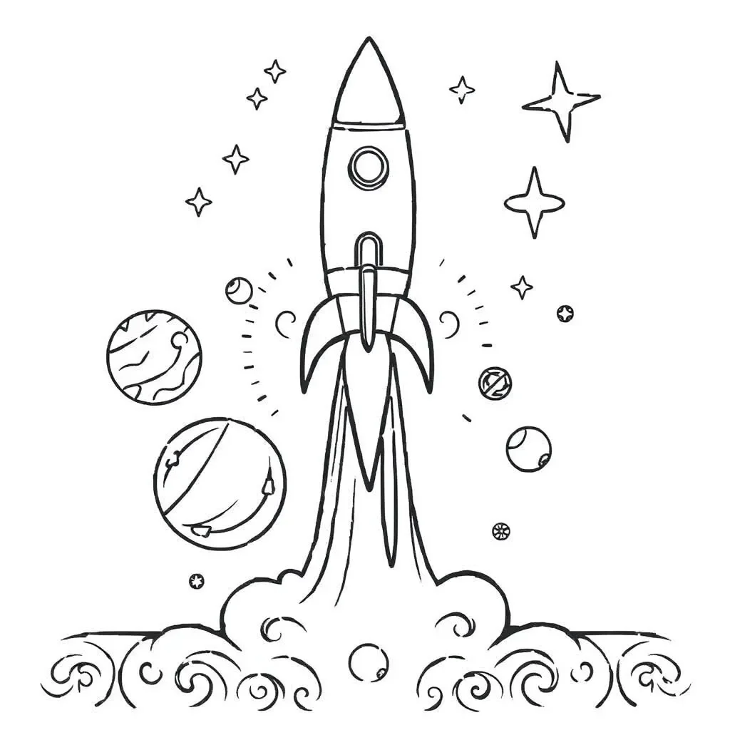 Artemis II rocket launch illustration