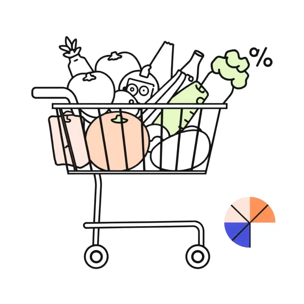Money and percentage symbols