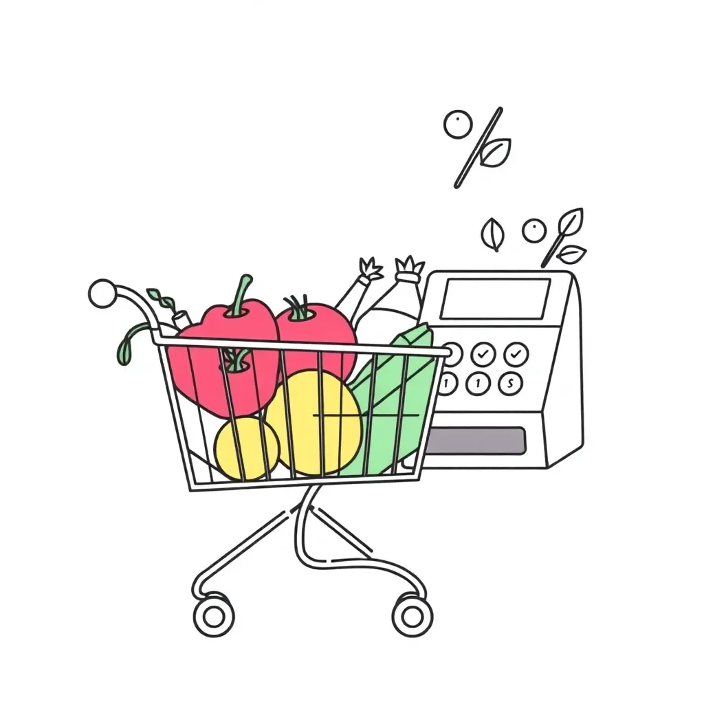 Money and percentage symbols illustration