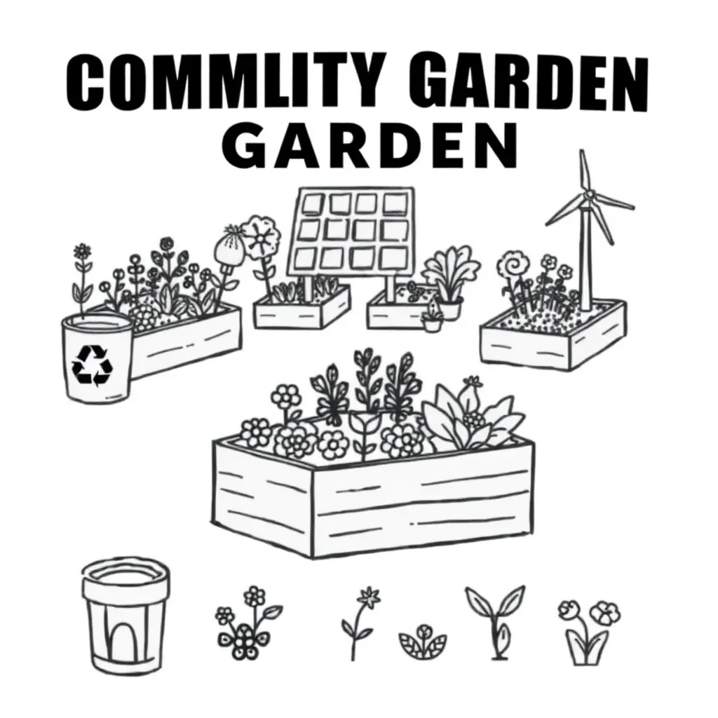 Community garden illustration