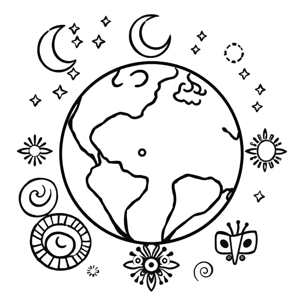 Earth and space illustration