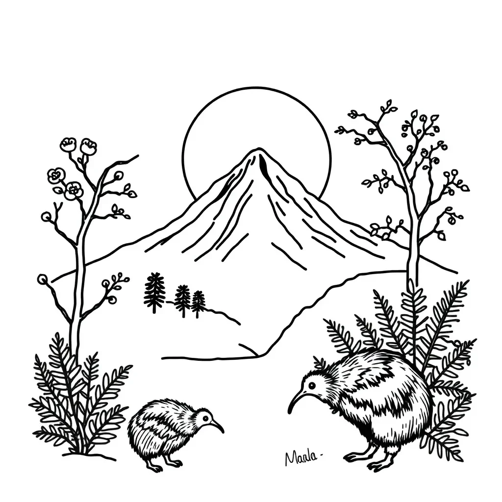 Mountain landscape illustration