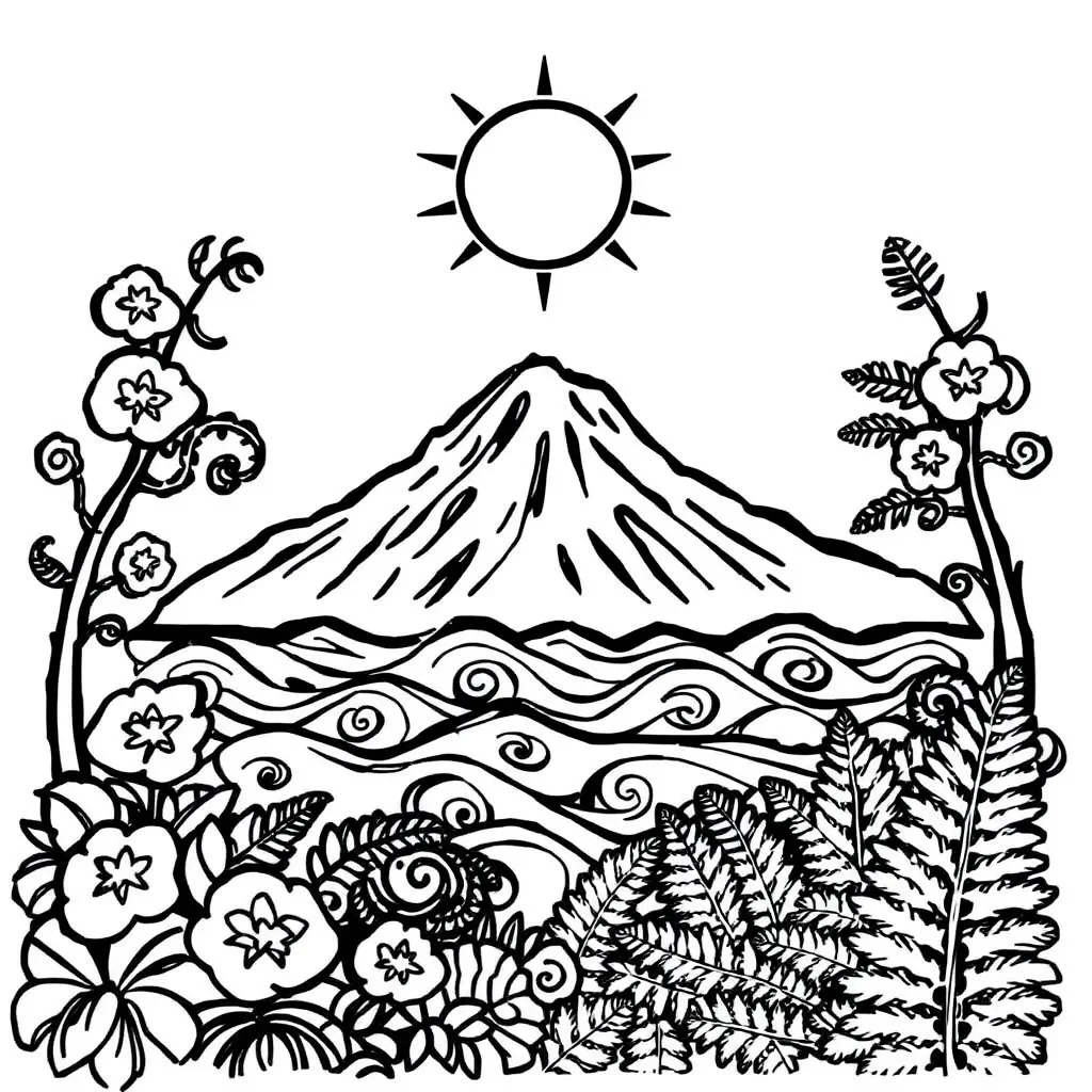 Mauao mountain illustration