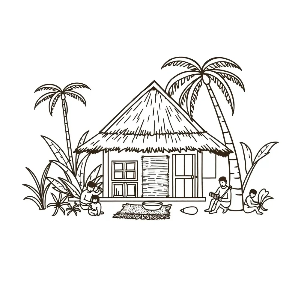 Samoan family illustration