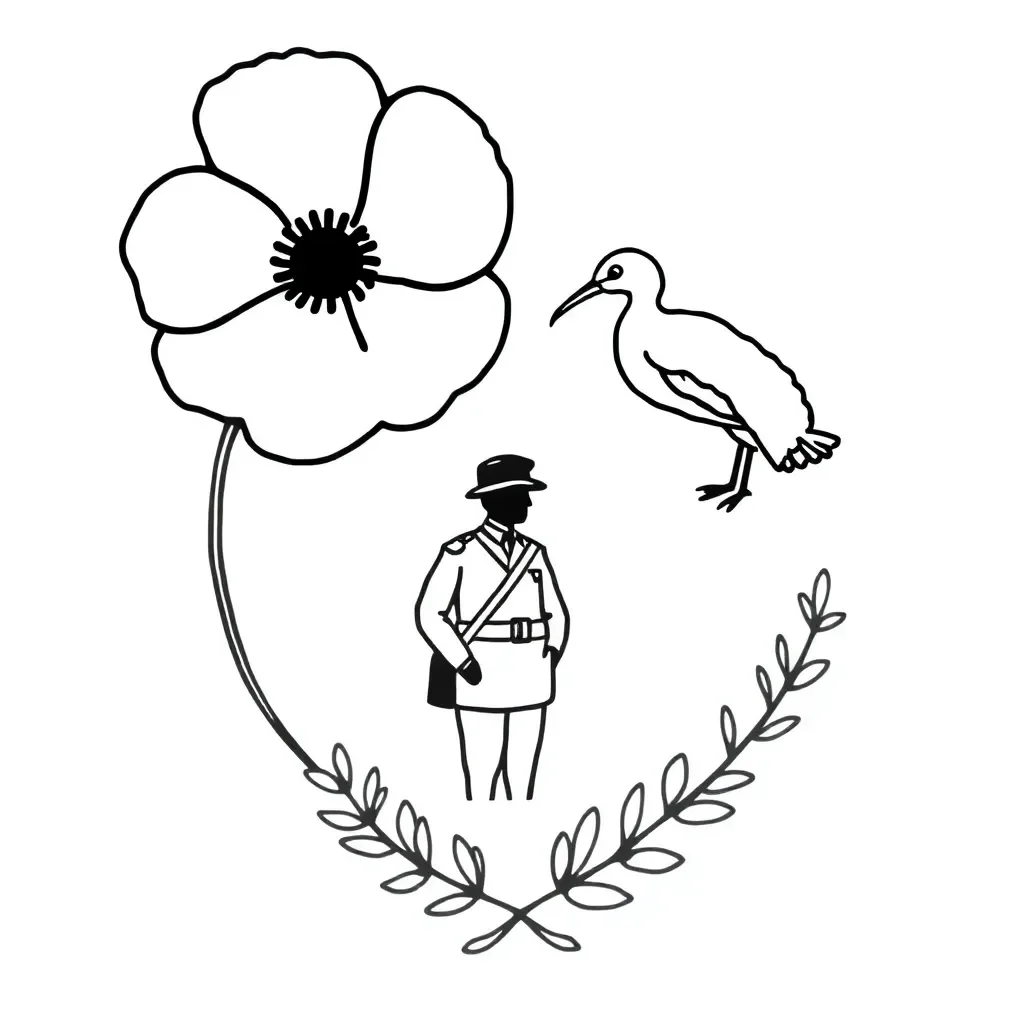 ANZAC Day poppy illustration