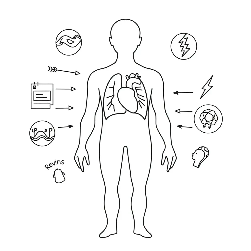 Human body systems illustration