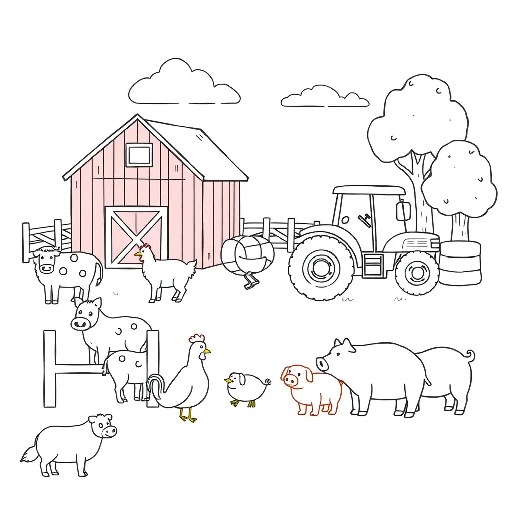 Farm animals illustration