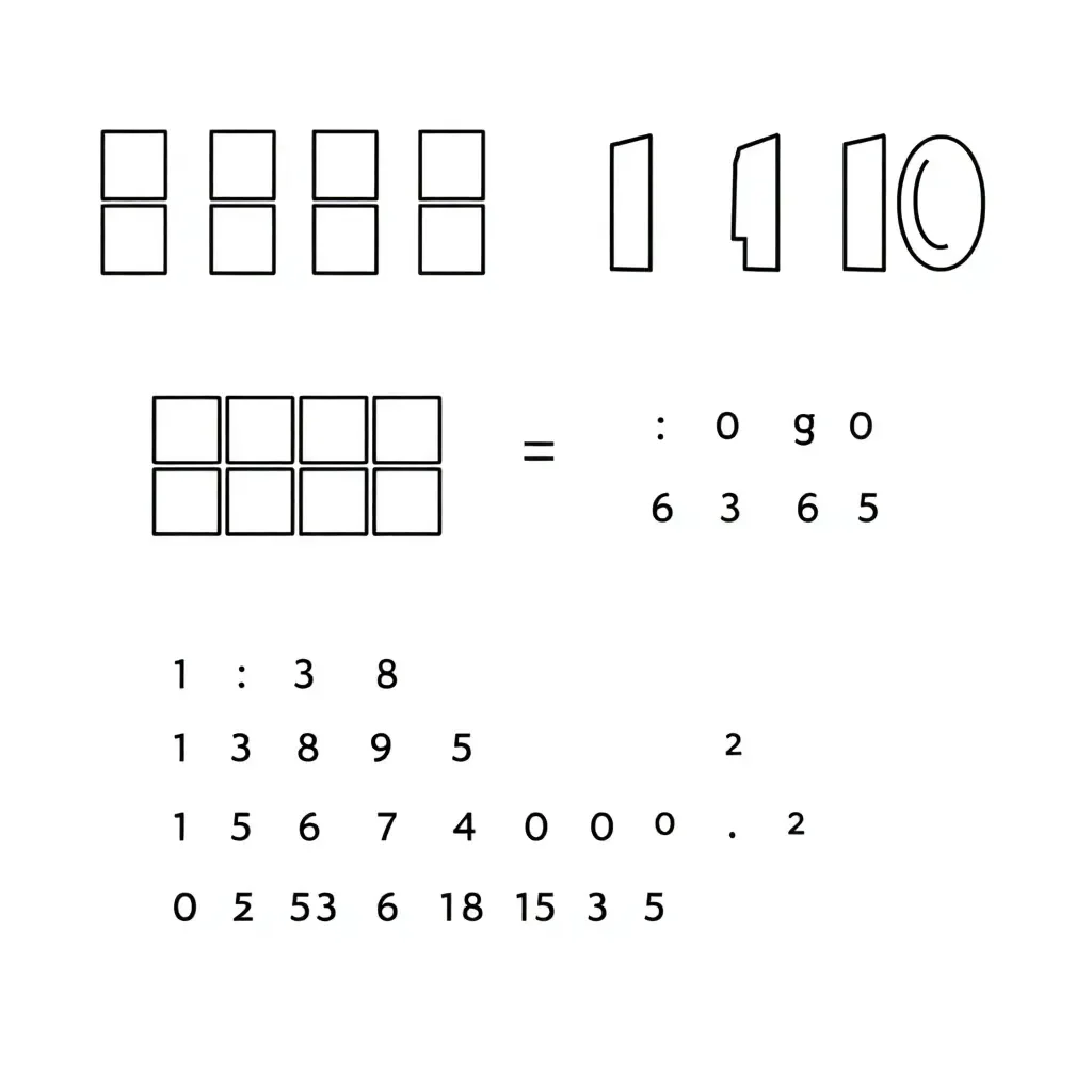Base-10 blocks showing hundreds, tens, and ones