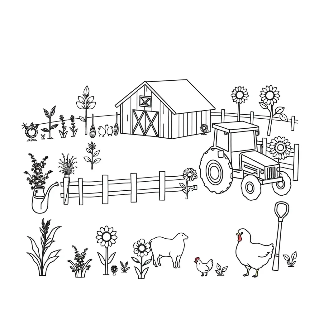 Farm plants illustration