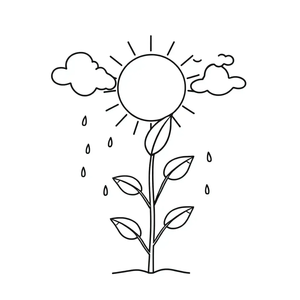 Plant with sunlight illustration