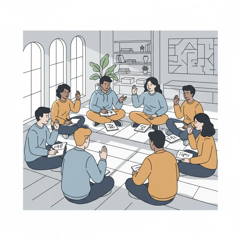 Students engaged in advocacy role-play