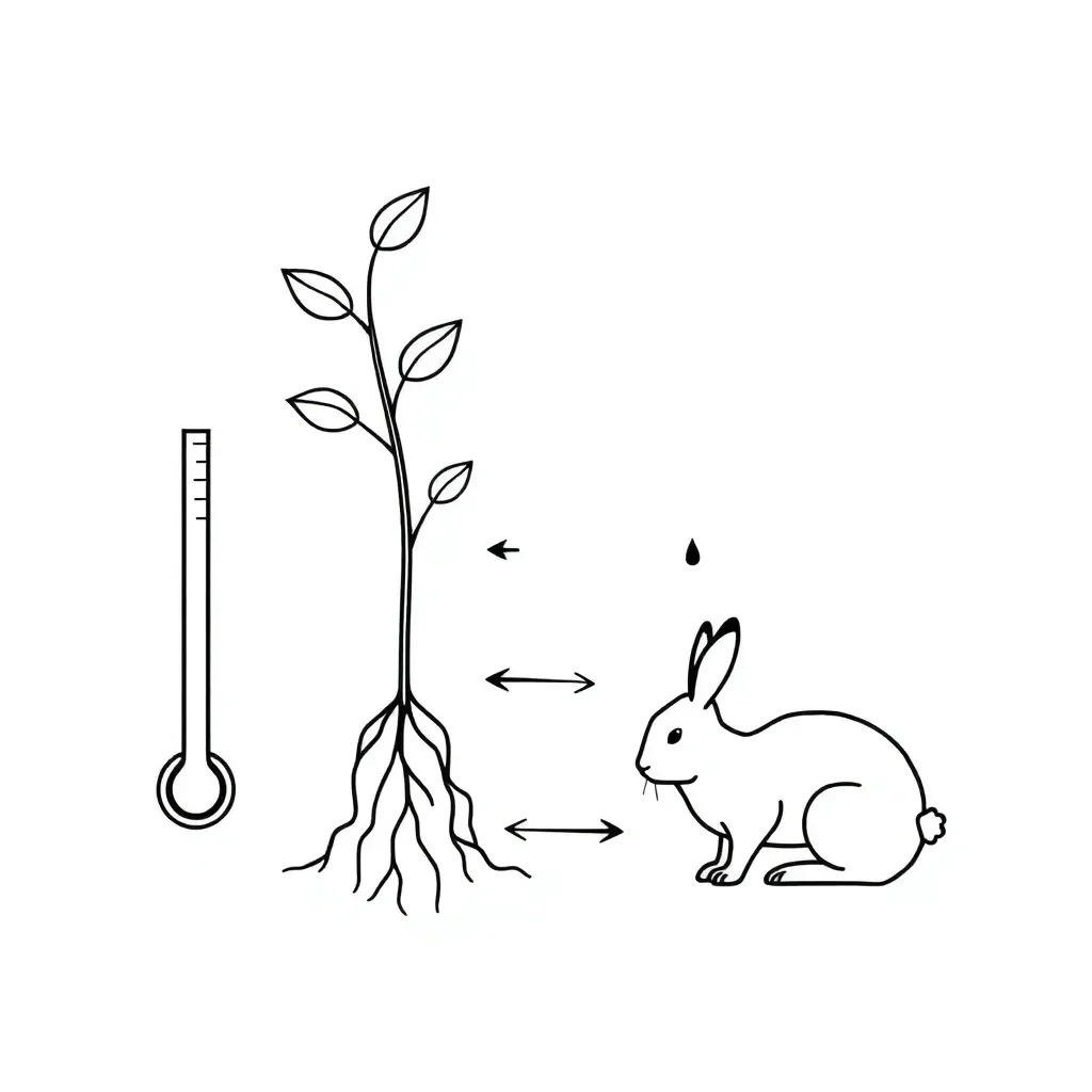 Diagram showing negative feedback loop with arrows in a cycle