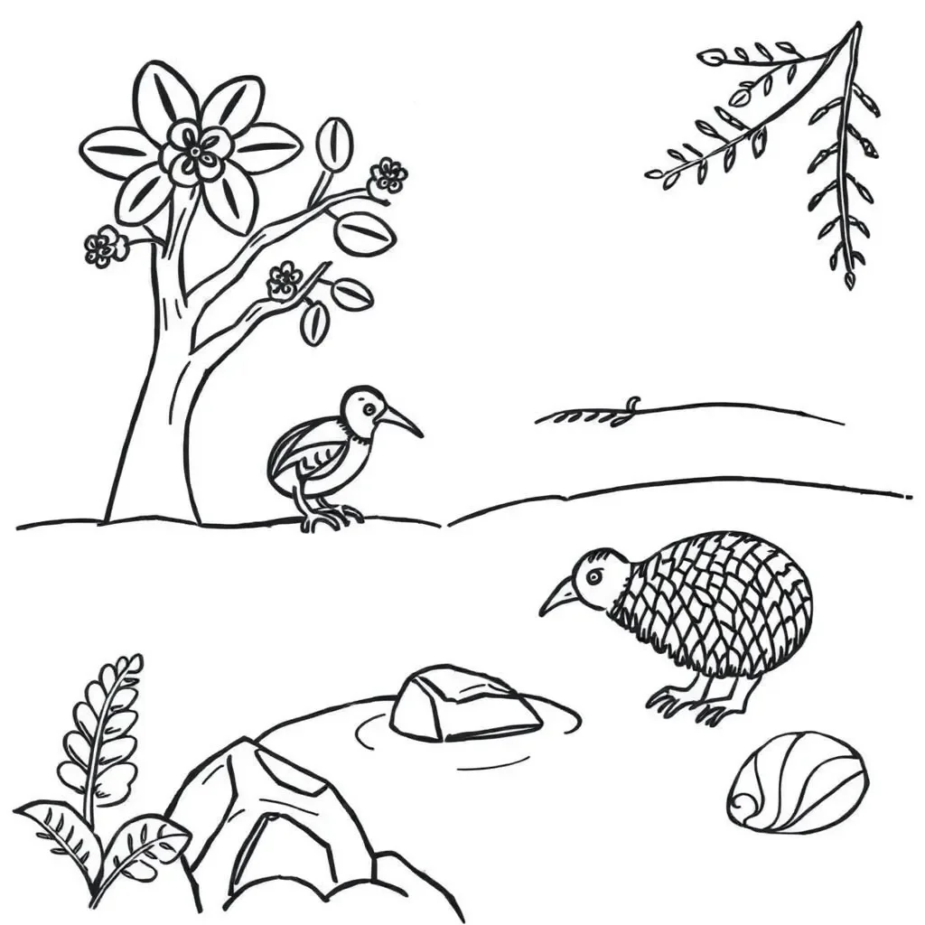 Local habitat with plants and animals