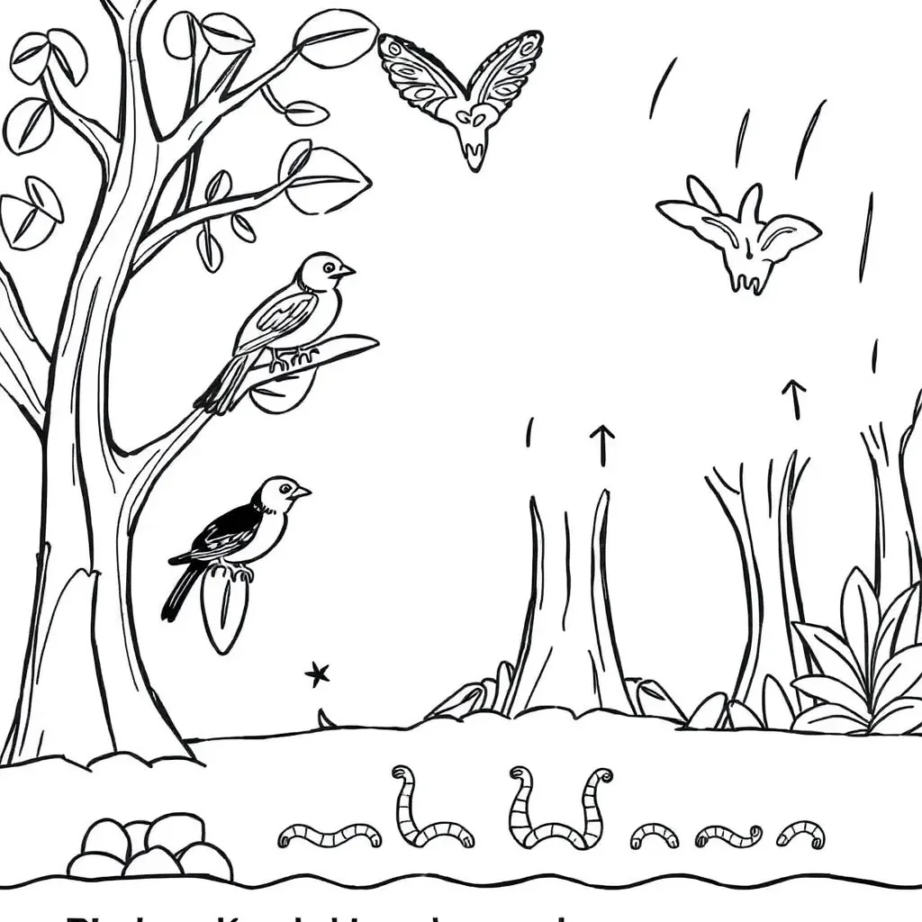 New Zealand native birds and plants in ecosystem