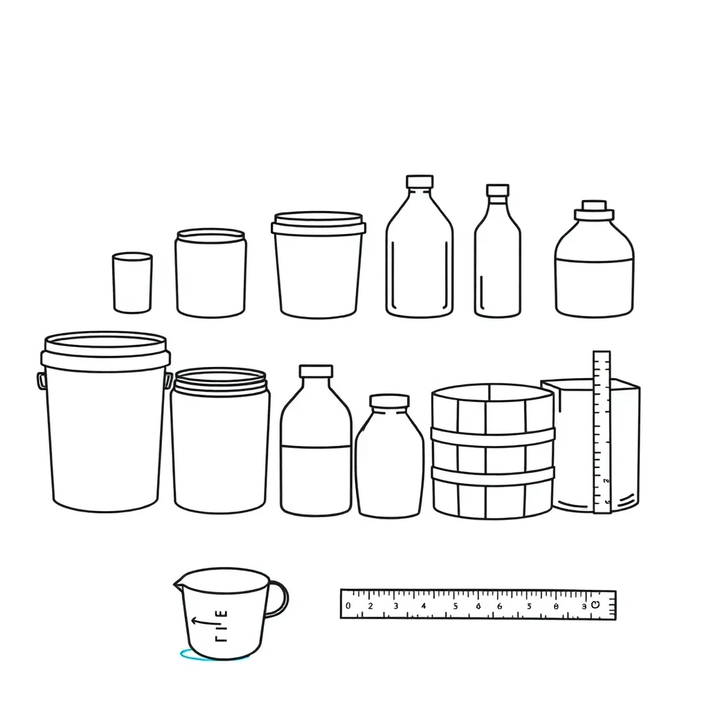 Water containers and measuring cups