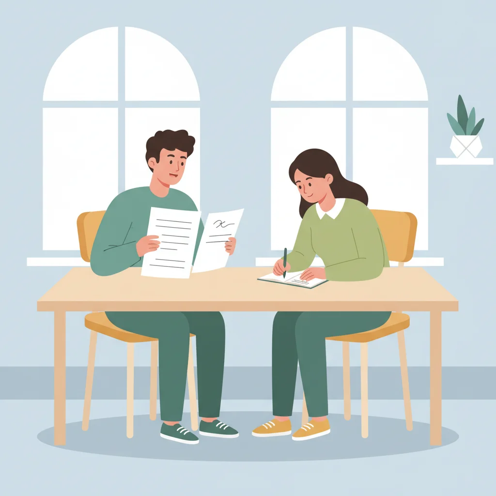 Student editing checklist illustration