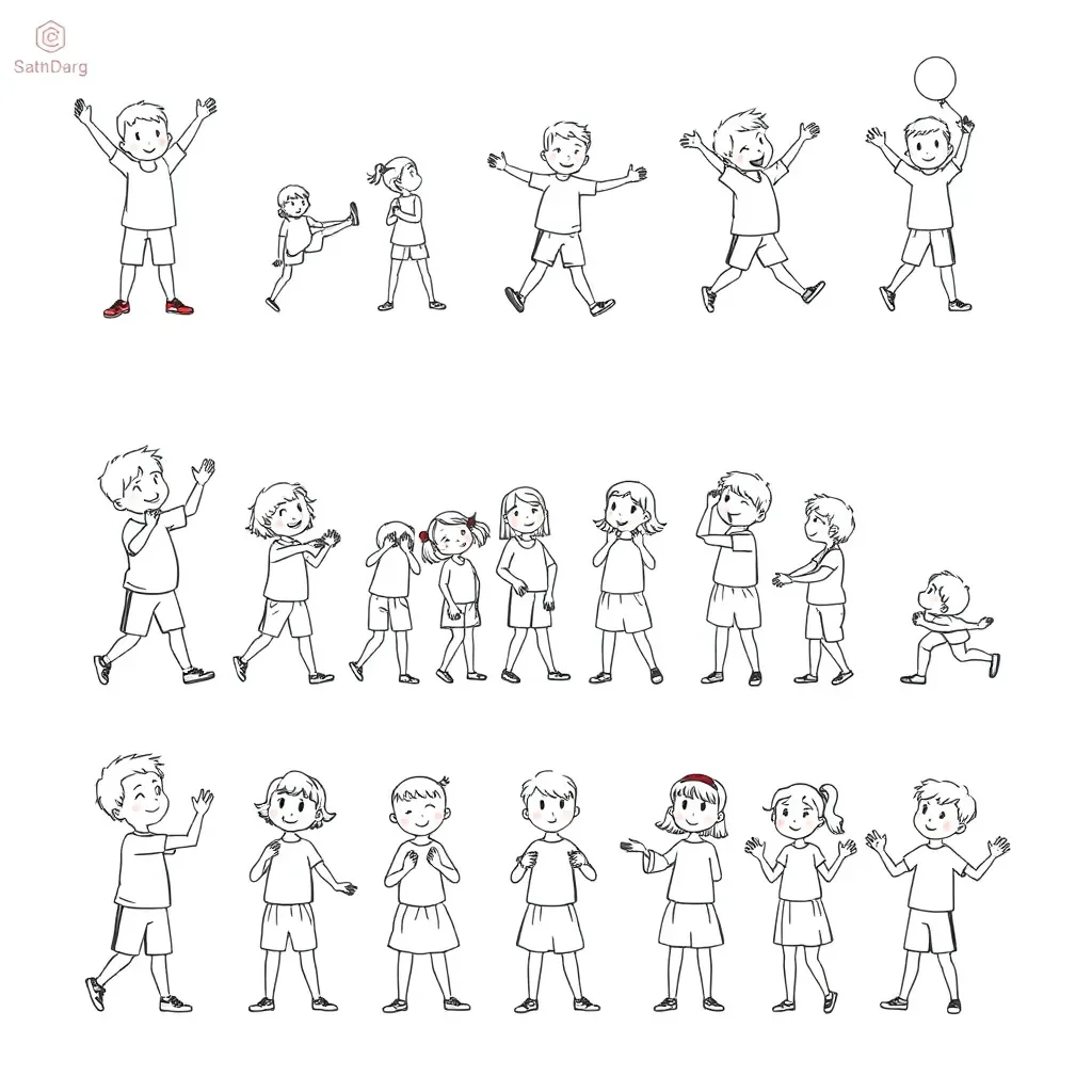 Children doing movement activities