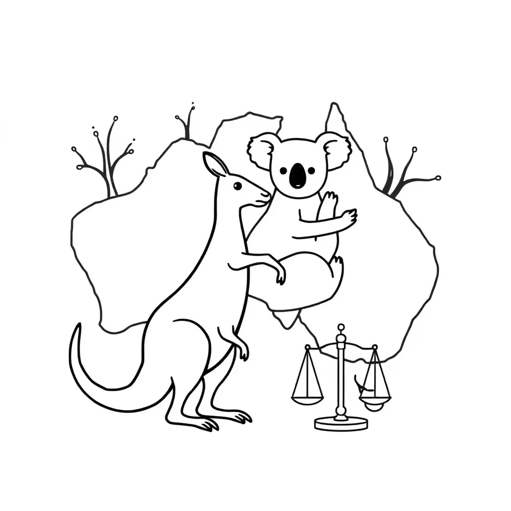 Australian High Court and Indigenous rights illustration