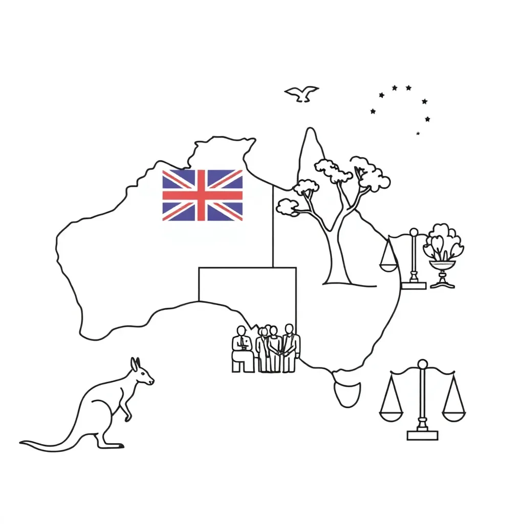 Australian Parliament House and scales of justice