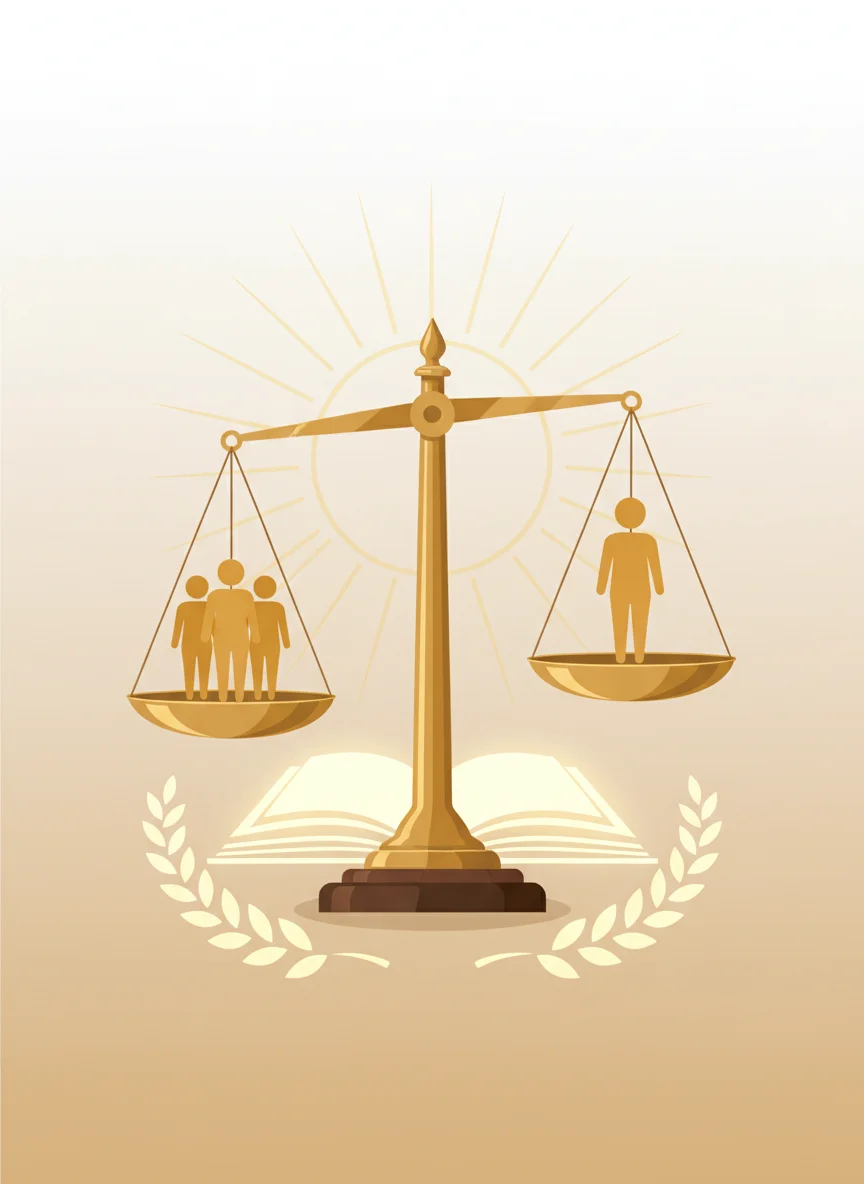 Justice scales representing balance of rights and responsibilities
