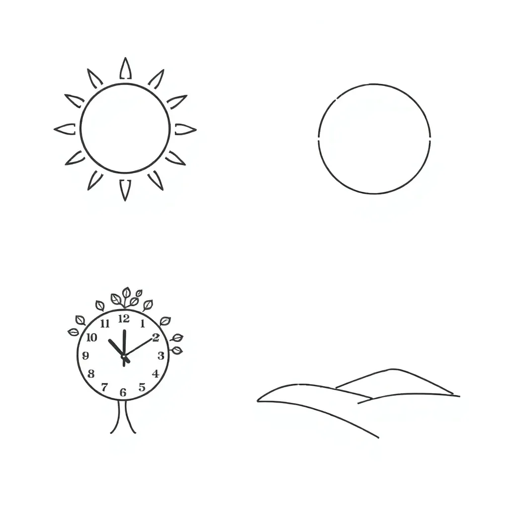 Sun and seasons illustration