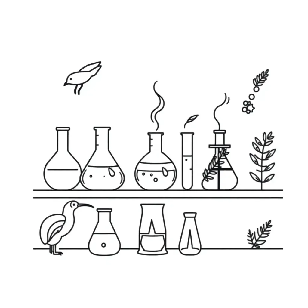 Chemistry laboratory equipment illustration