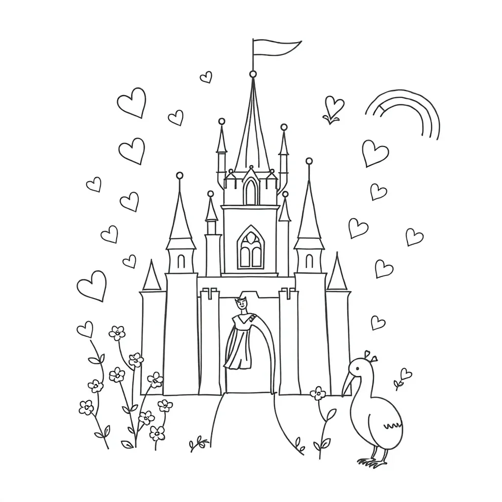 Princess and prince characters showing kindness