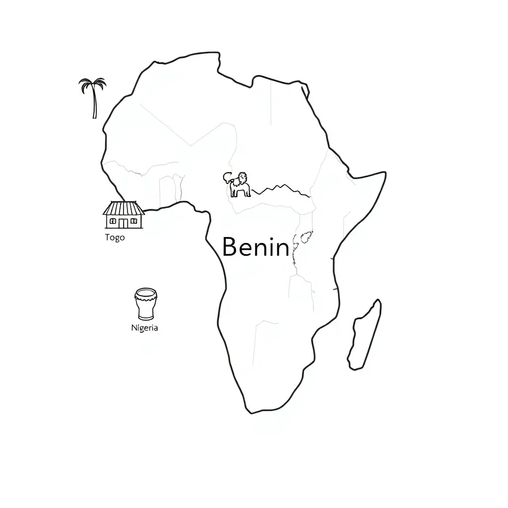 Map of Africa highlighting Benin