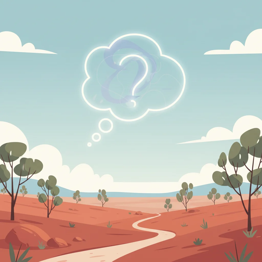 Australian outback scene with drought-affected landscape
