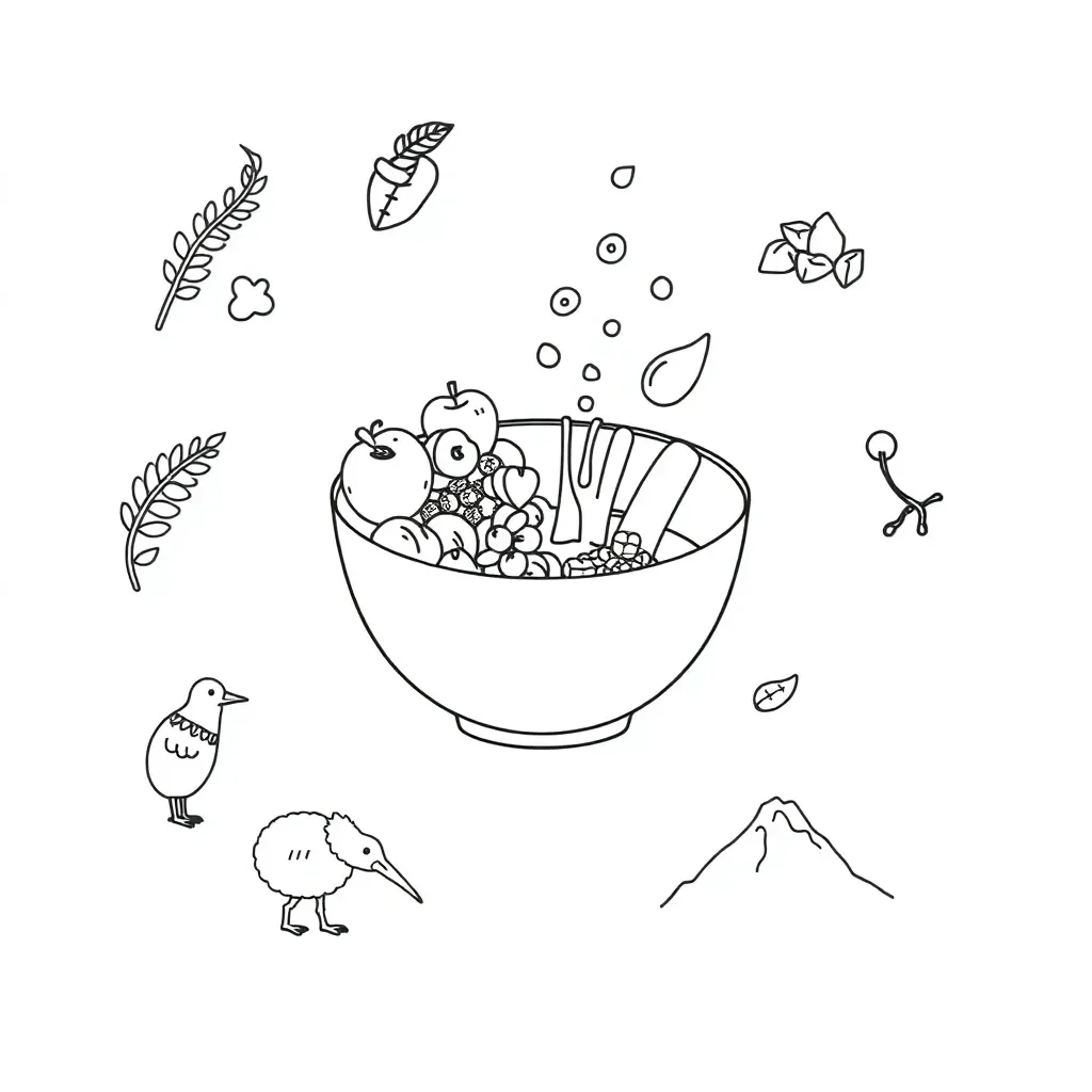 Bowl with mixed materials illustration