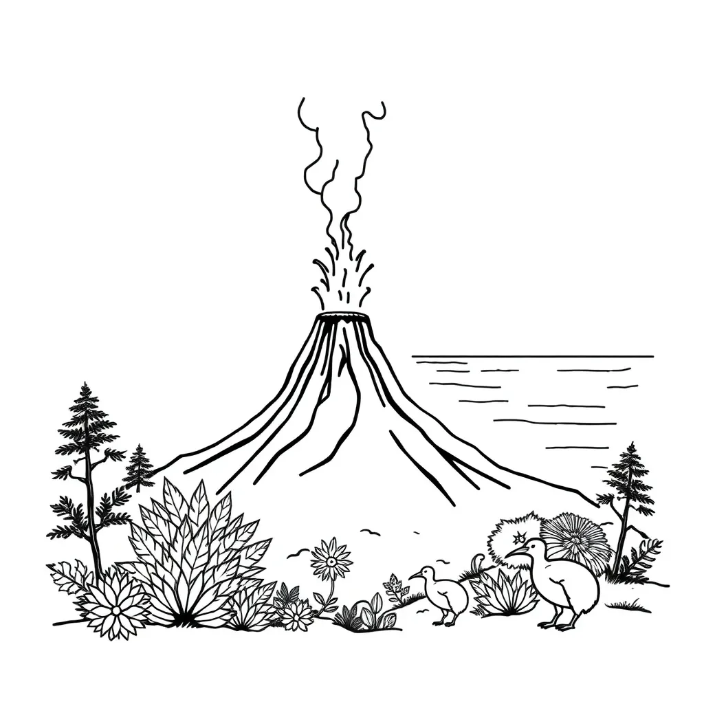 Volcanic eruption illustration