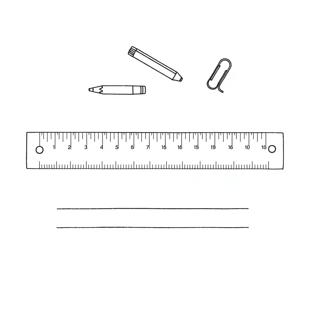 Ruler with fractional measurements
