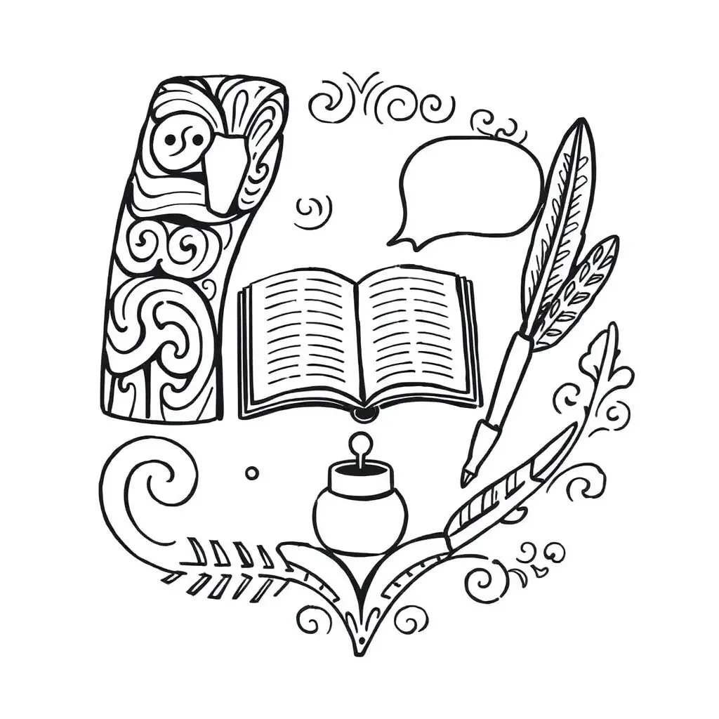 Books and writing materials illustration