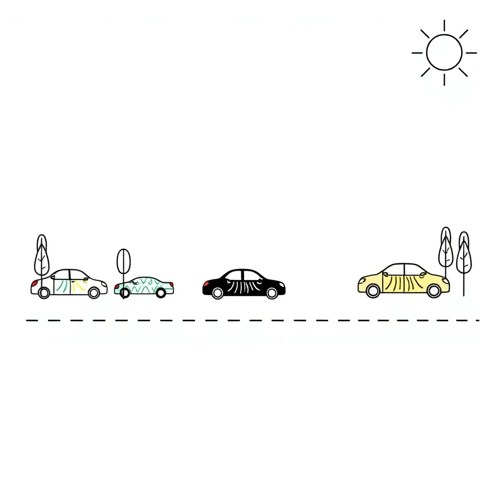 Cars of different colours