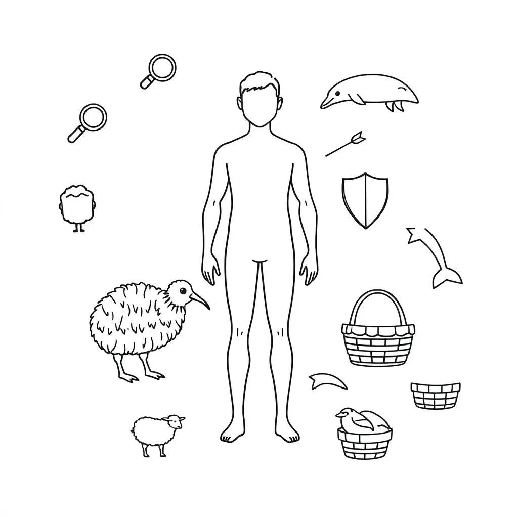 Human and animal body parts illustration