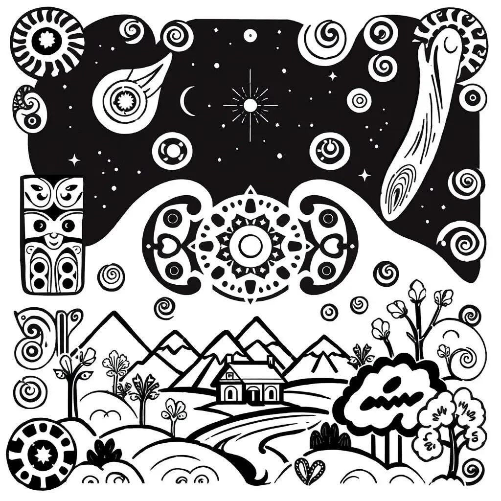 Matariki star cluster illustration