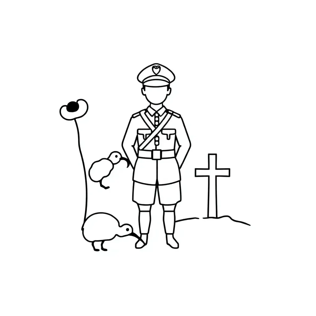 ANZAC Day poppy and soldier silhouette