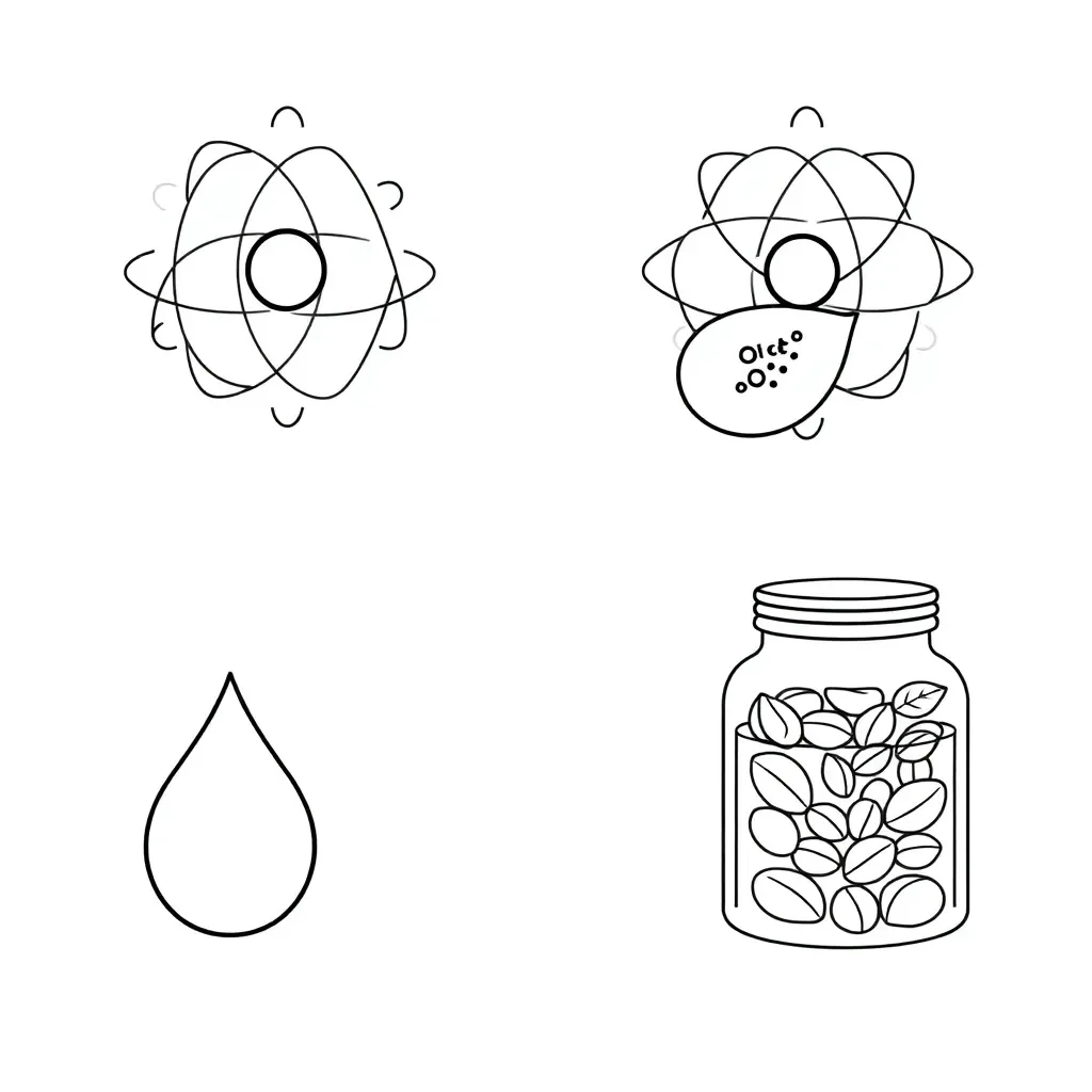 Atoms and molecules illustration
