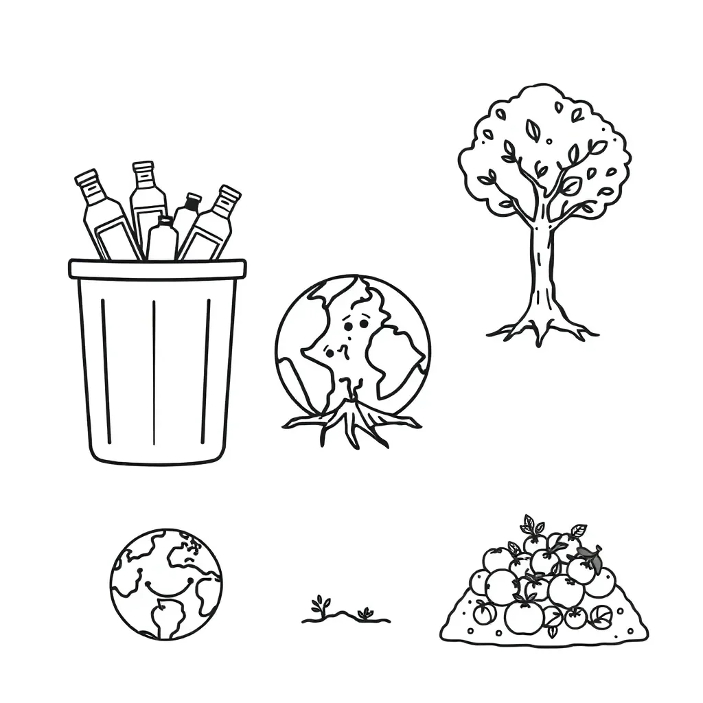 Earth Day recycling symbols and nature
