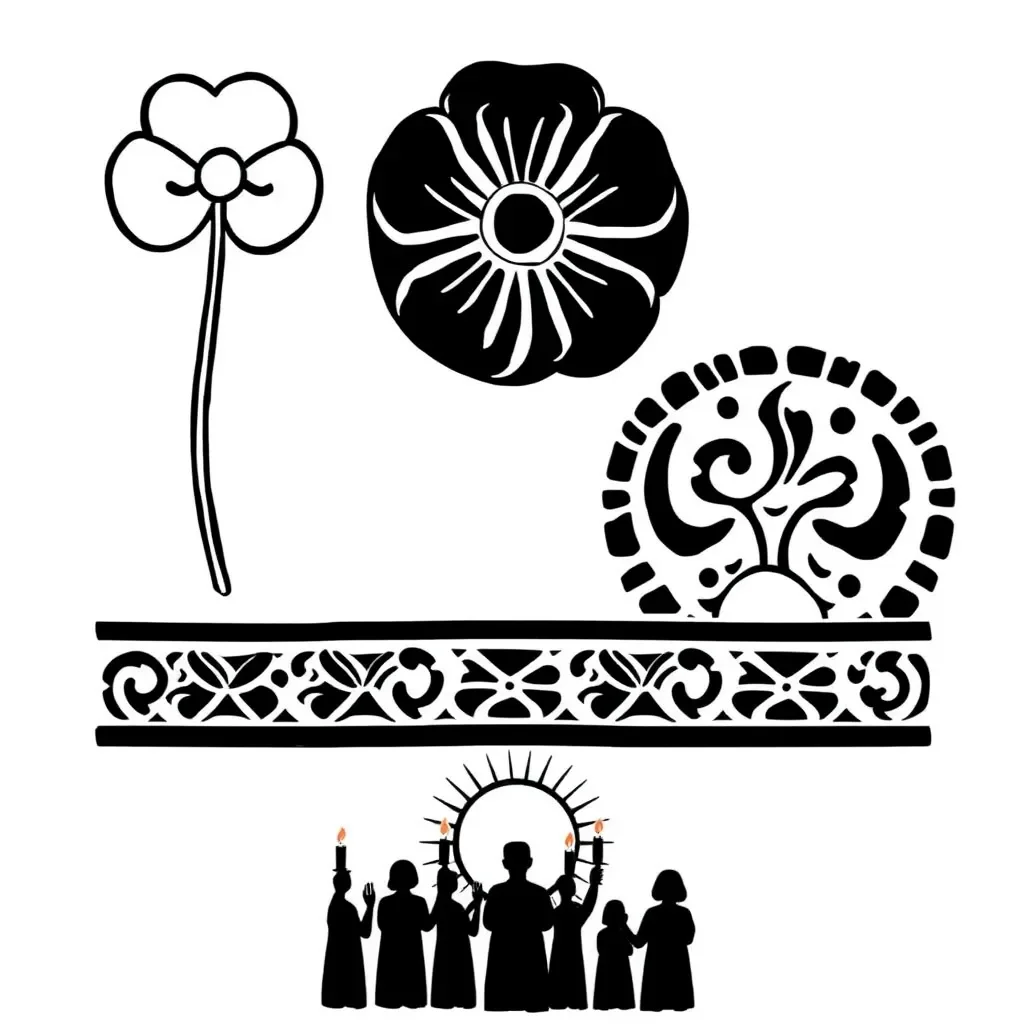 ANZAC soldiers and poppy illustration