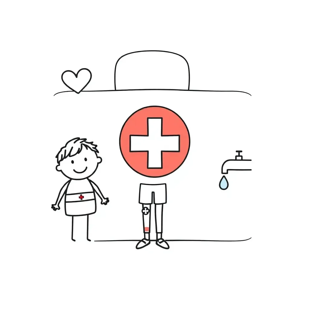 First aid kit with bandages and supplies