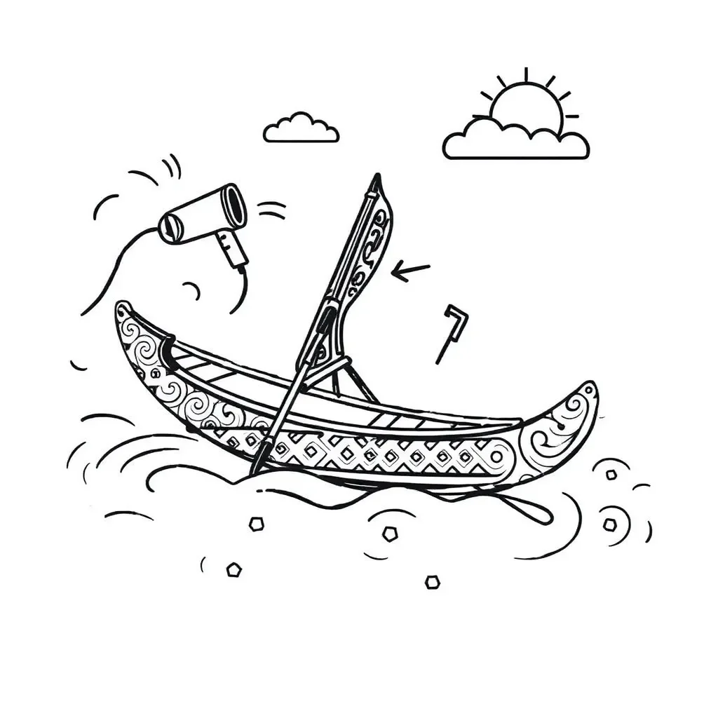 Land waka being pushed by hair dryer