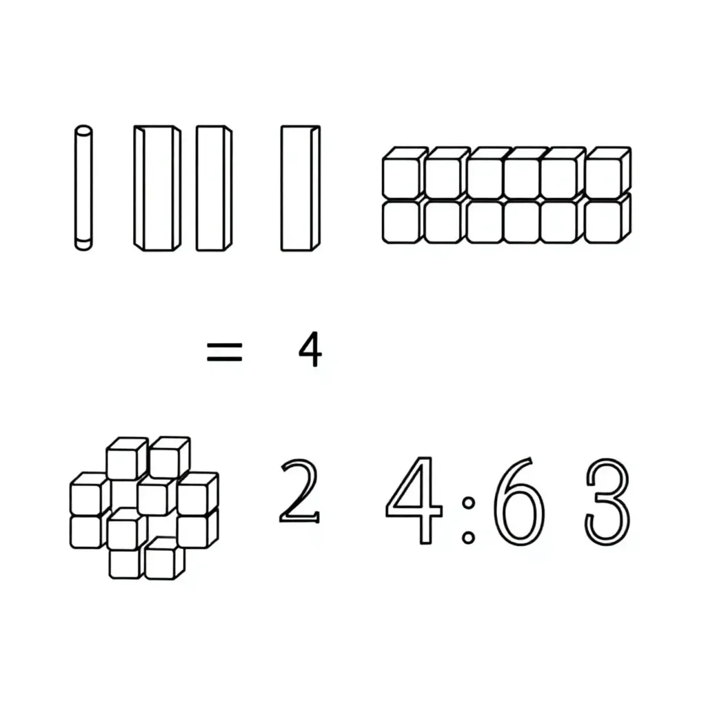 Base ten blocks illustration