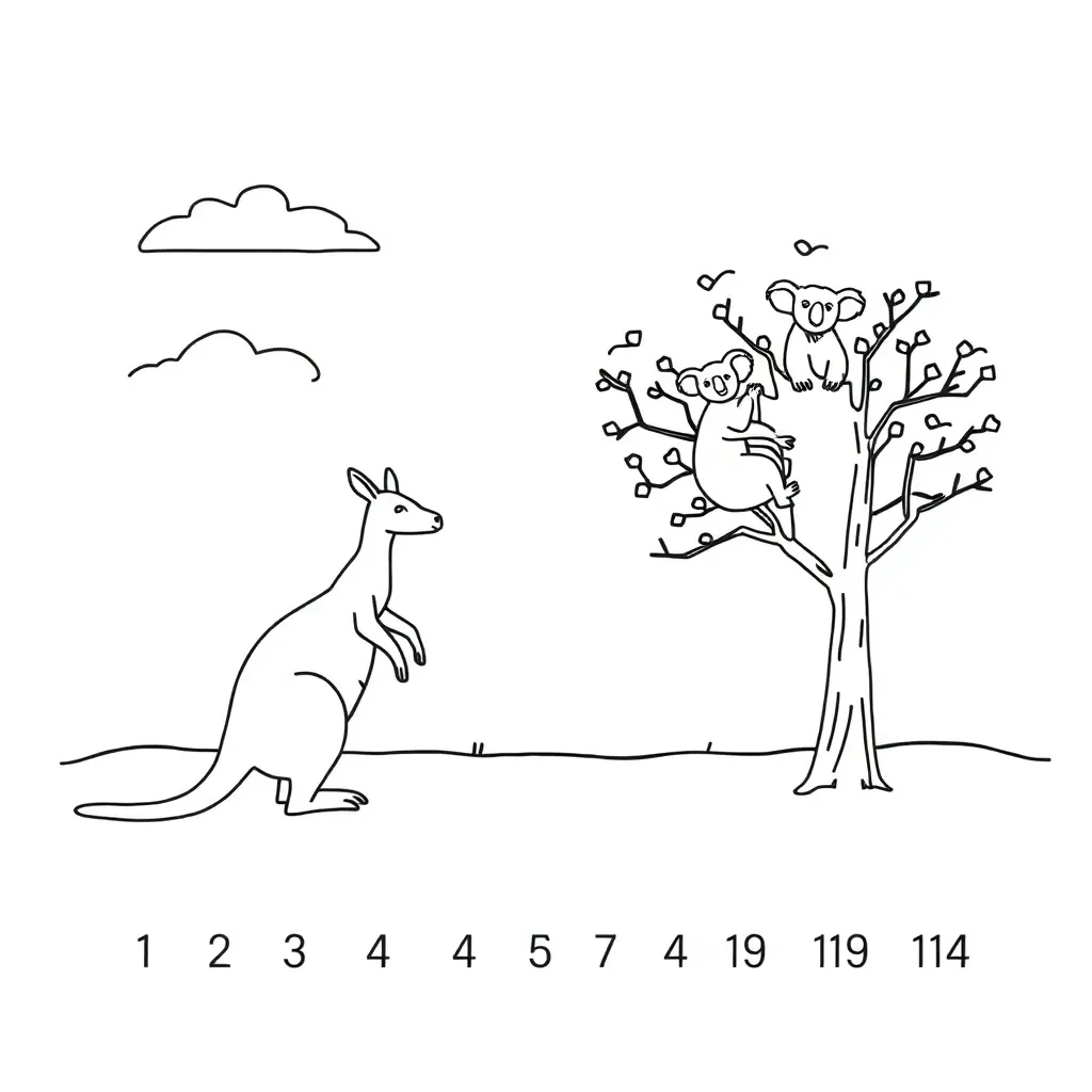 Number line and addition symbols